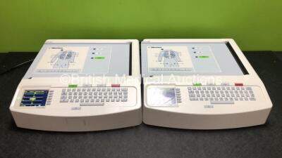 2 x Mortara ELI 250c ECG Machines (Both Power Up with Damage to Casing - See Photos) *SN 115050243732 / 114400231388*