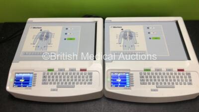 2 x Mortara ELI 250c ECG Machines (Both Power Up, 1 x Damage to Casing, 1 x Faulty Screen - See Photos) *SN 116250485726 / 118280001727* - 2