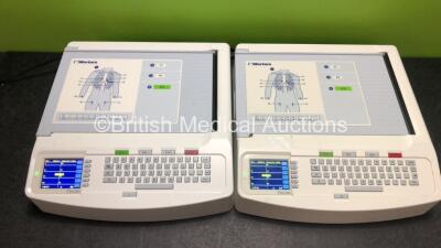 2 x Mortara ELI 250c ECG Machines (Both Power Up, 1 x Damage to Casing - See Photos) *SN 117120556606 / 114490238589* - 2