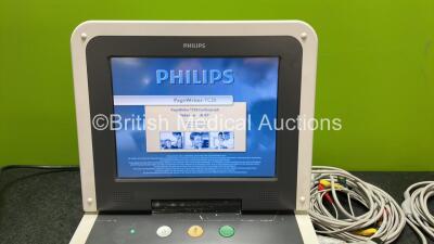 Philips TC50 Pagewriter Cardiograph Machine with Various Patient Monitoring Cables (Powers Up with Missing Button-See Photo) *SN CN41630484* - 2