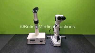 Rodenstock RO4000 Slit Lamp with 2 x Eyepieces (Unable to Power Test Due to No Power Supply, Missing Glass Piece - See Photo and 1 x Observator Amsterdam Straylight Meter (Powers Up)