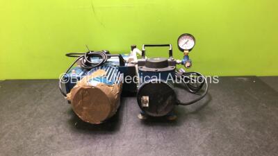 1 x Millipore Model WP612205 Pump (Powers Up) 1 x Ilmvac Type 500531-03 Pump (Powers Up with Damaged Cover-See Photos)