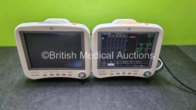 2 x GE Dash 4000 Patient Monitors Including ECG, NBP, CO2, BP1, BP2, SpO2 and Temp/Co Options (Both Power Up 1 x with Faulty Screen - See Photo) *SN SD009327289GA*