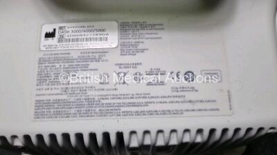 2 x GE Dash 4000 Patient Monitors Including ECG, NBP, CO2, BP1, BP2, SpO2 and Temp/Co Options (Both Power Up 1 x with Faulty Screen - See Photo) *SN SD009327289GA* - 5