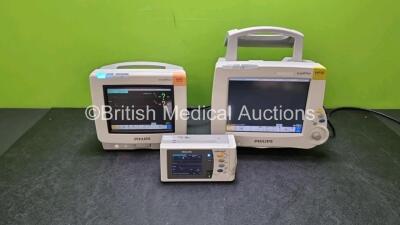 Job Lot Including 1 x Philips IntelliVue MP5 Patient Monitors Including ECG, SpO2, NIBP, CO2, Press , Temp and Printer Options (Powers Up) 1 x Philips IntelliVue X2 Handheld Patient Monitors Including ECG, SpO2, NBP, Press and Temp Options (Powers Up) and