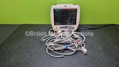 Mindray PM-7000 Patient Monitor Including ECG, SpO2, NIBP, T1 and T2 Options and Patient Monitoring Cables Including ECG and SpO2 (Powers Up) *SN CE05122473*