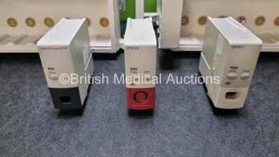 Job Lot Including 1 x Philips IntelliVue MP5 Patient Monitors Including ECG, SpO2, NIBP, Press , Temp and Printer Options, 1 x Philips IntelliVue MP5 Patient Monitors Including ECG, SpO2, NIBP, CO2, Press , Temp and Printer Options (Both Power Up 1 x Dam - 5