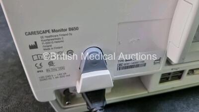 GE Carescape B650 Touch Screen Patient Monitor *Mfd 2011* (Powers Up) and Various Patient Monitoring Cables *SN SEW11405511HA* - 4