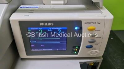 Job Lot Including 2 x Philips IntelliVue MP30 Patient Monitors (Both Power Up) and 2 x IntelliVue X2 Handheld Patient Monitors Including ECG, SpO2, NBP, Press and Temp Options (Both Power Up) *SN DE037C3942 / DE506J5252 / DE728B3767 / DE728B3821* - 5