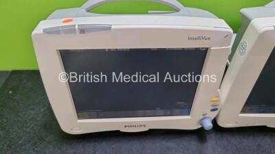 Job Lot Including 2 x Philips IntelliVue MP50 Patient Monitors (Both Power Up) and 2 x IntelliVue X2 Handheld Patient Monitors Including ECG, SpO2, NBP, Press and Temp Options (Both Power Up) *SN DE675R5161 / DE037C3950 / DE44025765 / DE44025757* - 3