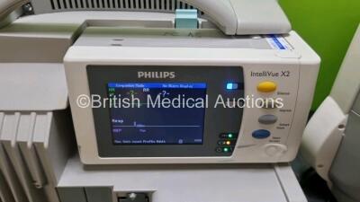 Job Lot Including 2 x Philips IntelliVue MP50 Patient Monitors (Both Power Up) and 2 x IntelliVue X2 Handheld Patient Monitors Including ECG, SpO2, NBP, Press and Temp Options (Both Power Up) *SN DE675R5161 / DE037C3950 / DE44025765 / DE44025757* - 6