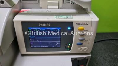 Job Lot Including 2 x Philips IntelliVue MP30 Patient Monitors (Both Power Up) and 2 x IntelliVue X2 Handheld Patient Monitors Including ECG, SpO2, NBP, Press and Temp Options (Both Power Up) *SN DE03758154 / DE037C4737 / DE72882350 / DE72882368* - 6