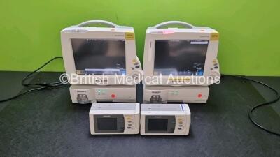 Job Lot Including 2 x Philips IntelliVue MP30 Patient Monitors (Both Power Up) 2 x Philips IntelliVue G5 M1019A Gas Module Including 2 x Water Traps (Both Power Up) and 2 x IntelliVue X2 Handheld Patient Monitors Including ECG, SpO2, NBP, Press and Temp 