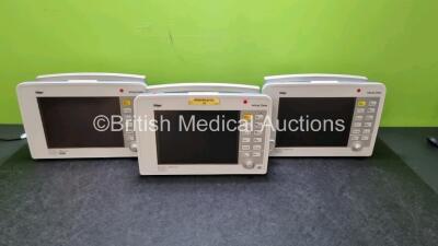 2 x Drager Infinity Delta Patient Monitors with HemoMed 1, Aux/Hemo 3, SpO2, NBP and MultiMed Options (All Power Up) *SN 5399757350 / 5399680557 / 6003174675*