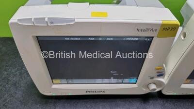 Job Lot Including 2 x Philips IntelliVue MP30 Patient Monitors (Both Power Up) and 2 x IntelliVue X2 Handheld Patient Monitors Including ECG, SpO2, NBP, Press and Temp Options (Both Power Up) *SN DE03767931 / DE03768407 / DE72882291 / DE72882377* - 5