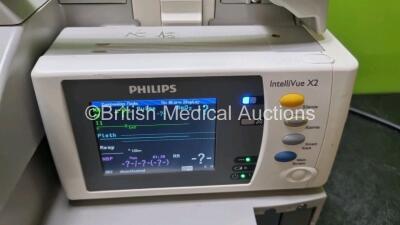 Job Lot Including 2 x Philips IntelliVue MP30 Patient Monitors (Both Power Up) and 2 x IntelliVue X2 Handheld Patient Monitors Including ECG, SpO2, NBP, Press and Temp Options (Both Power Up) *SN DE03758171 / DE03758134 / DE72882353 / DE72882360* - 7