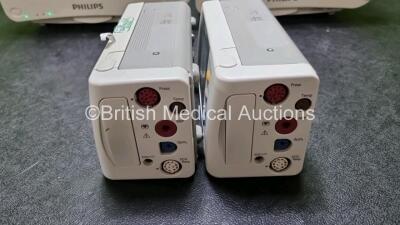 Job Lot Including 2 x Philips IntelliVue MP30 Patient Monitors (Both Power Up) and 2 x IntelliVue X2 Handheld Patient Monitors Including ECG, SpO2, NBP, Press and Temp Options (Both Power Up) *SN DE03758059 / DE03758132 / DE72882345 / DE72882370* - 2