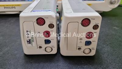 Job Lot Including 2 x Philips IntelliVue MP30 Patient Monitors (Both Power Up) and 2 x IntelliVue X2 Handheld Patient Monitors Including ECG, SpO2, NBP, Press and Temp Options (Both Power Up) *SN DE037B2735 / DE608J5238 / DE728B3829 / DE728B3820* - 2