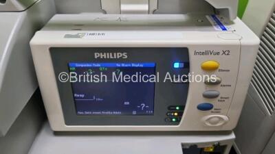 Job Lot Including 2 x Philips IntelliVue MP30 Patient Monitors (Both Power Up) and 2 x IntelliVue X2 Handheld Patient Monitors Including ECG, SpO2, NBP, Press and Temp Options (Both Power Up) *SN DE037B2735 / DE608J5238 / DE728B3829 / DE728B3820* - 7