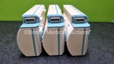 3 x Philips M3001A Modules Including ECG, SpO2, NBP, Press and Temp Options *SN DE512B9887 / DE512B9878 / DE512B94942* - 3