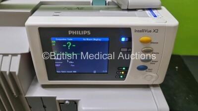 Job Lot Including 2 x Philips IntelliVue MP50 Patient Monitors (Both Power Up) and 2 x IntelliVue X2 Handheld Patient Monitors Including ECG, SpO2, NBP, Press and Temp Options (Both Power Up) *SN DE0379506016 / DE037B395 / DE44025768 / DE44025777* - 7