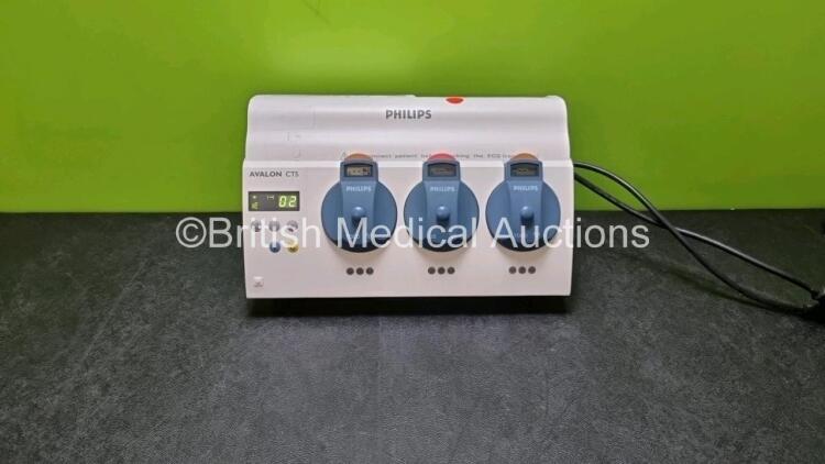 Job Lot Including Philips M2720A Avalon CTS Fetal Transducer System (Powers Up) with 2 x Philips M2725A TOCO Transducers and 1 x Philips M2726A US Transducer *SN DE30635040 / DE11916346 / DE11919432 / DE30407799*