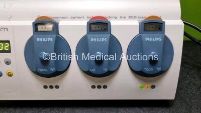 Job Lot Including Philips M2720A Avalon CTS Fetal Transducer System (Powers Up) with 2 x Philips M2725A TOCO Transducers and 1 x Philips M2726A US Transducer *SN DE30635040 / DE11916346 / DE11919432 / DE30407799* - 2