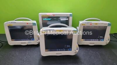 Job Lot Including 3 x Philips IntelliVue MP50 Patient Monitors and 1 x Philips IntelliVue MP70 Patient Monitor (All Power Up) *SN DE82076475 / DE72848883 / DE44025439 / DE61754022*