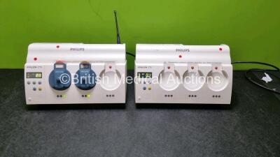 Job Lot Including 2 x Philips M2720A Avalon CTS Fetal Transducer Systems (Both Power Up) 1 x Philips M2725A TOCO Transducer and 1 x Philips M2726A US Transducer *SN DE11916338 / DE3064768 / DE11910020 / DE30407801*