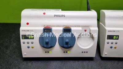 Job Lot Including 2 x Philips M2720A Avalon CTS Fetal Transducer Systems (Both Power Up) 1 x Philips M2725A TOCO Transducer and 1 x Philips M2726A US Transducer *SN DE11916338 / DE3064768 / DE11910020 / DE30407801* - 2