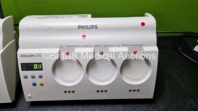 Job Lot Including 2 x Philips M2720A Avalon CTS Fetal Transducer Systems (Both Power Up) 1 x Philips M2725A TOCO Transducer and 1 x Philips M2726A US Transducer *SN DE11916338 / DE3064768 / DE11910020 / DE30407801* - 3