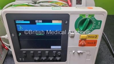 Job Lot Included 1 x Philips Heartstart XL+ Defibrillator Including Pacer, ECG and Printer Options, 1 x Philips Heartstart XL+ Defibrillator Including Pacer, ECG, SpO2 and Printer Options with 2 x 3 Lead ECG Leads and 2 x Ref 9898031672821 Batteries (Bot - 2