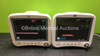 2 x GE Dash 4000 Patient Monitors Including ECG, CO2, NBP, BP1/3, BP2/4, SpO2 and Temp/CO Options (Both Power Up, 1 x Requires Maintenance) *SN N/A*