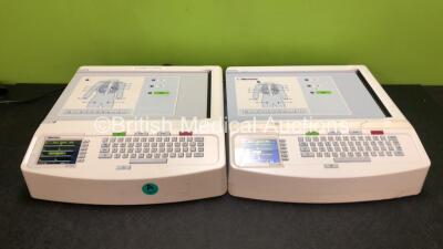 2 x Mortara ELI 250c ECG Machines (Both Power Up with Damage to Casing - See Photos) *SN 112510146215 / 120130000724*