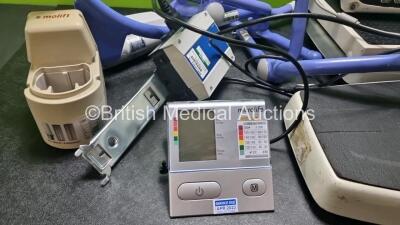 Mixed Lot Including 1 x Huntleigh Smartsigns LitePlus Monitor 1 x Microlife Monitor, 1 x Molift Power Pac, 2 x Seco Weighing Scales, 1 x Vital Signs Patient Monitor 1 x Marsden Weighing Scales and Arjo Hoist Attachments *cage* - 4