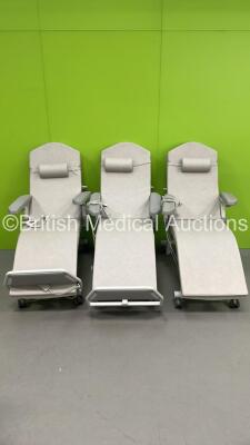 3 x Linkamed Smart Electric Patient Therapy Chairs with Controllers (All Power Up)