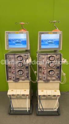 2 x Fresenius Medical Care 5008 Cordiax Dialysis Machines with 2 x Power Supplies - Software Version 4.57 - Running Hours 28426 / 28951 *Mfd Both 2015 (Both Power Up) *5VEAEX22 / 5VEAEX57*