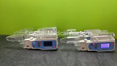 6 x CME Medical Ref 400-339S T PCA Pain Management Syringe Pumps (All Power Up, 1 with Error and 1 with Missing Cover-See Photos) *SN S03961, S04949, S03839, S04561, S03958, S40706*