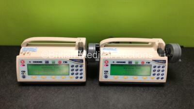 2 x Smiths Medfusion 3500 Syringe Pumps Version V3.0.6 (Both Power Up) *SN 64344 / M05359*