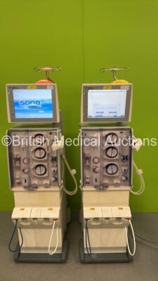 2 x Fresenius Medical Care 5008 Cordiax Dialysis Machines with 2 x Power Supplies - Software Version 4.57 - Running Hours 29045 / 26692 *Mfd Both 2015 (Both Power Up) *5VEAEX56 / 5VEAEX26*