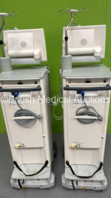 2 x Fresenius Medical Care 5008 Cordiax Dialysis Machines with 2 x Power Supplies - Software Version 4.57 - Running Hours 29045 / 26692 *Mfd Both 2015 (Both Power Up) *5VEAEX56 / 5VEAEX26* - 5