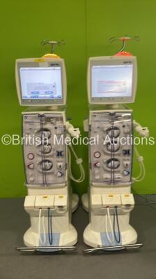 2 x Fresenius Medical Care 5008S Cordiax Dialysis Machines with 2 x Power Supplies - Software Version 4.63 - Running Hours 8520 / na *Mfd Both 2012 (Both Power Up with 1 x Alarm) *2VSAG229 / 2VSAG224*