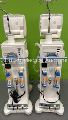 2 x Fresenius Medical Care 5008S Cordiax Dialysis Machines with 2 x Power Supplies - Software Version 4.63 - Running Hours 8520 / na *Mfd Both 2012 (Both Power Up with 1 x Alarm) *2VSAG229 / 2VSAG224* - 5