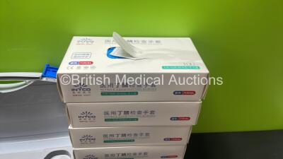 Mixed Lot Including 1 x Accu Chek Performa Blood Glucose Meter, 2 x Accu Chek Performa Nano Blood Glucose Meters, 1 x HBWO74-013 Bed Controller, 1 x HB 74043 Bed Controller and 500 x XL Nitrile Examination Gloves - 5