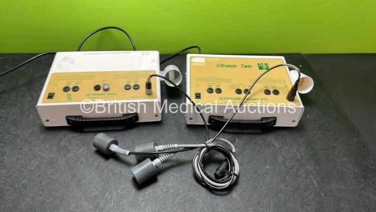 2 x MES Ultrasound Therapy Units (Both Power Up, 1 with Loose Buttons-See Photos) *SN 484650, 485856*