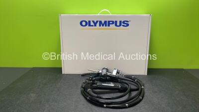 Olympus CF-H260DL Video Colonoscope in Case - Engineer's Report : Optical System - No Fault Found, Angulation - No Fault Found, Insertion Tube - Minor Tube Wrinkles, Light Transmission - No Fault Found, Channels - No Fault Found, Leak Check - No Fault Fou