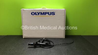 Olympus CYF-4 Cystoscope in Case - Engineer's Report : Optical System - 35 Broken Fibers, Angulation - Strained, Insertion Tube - Strained, Light Transmission - No Fault Found, Leak Check - No Fault Found *W405276*