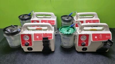 4 x Sscor Inc Vacuum Pumps with 4 x Suction Cups (Untested Due to Missing Power Supplies)