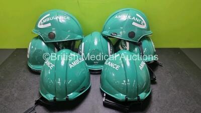 7 x Ambulance / Paramedic Safety Helmets *cage*