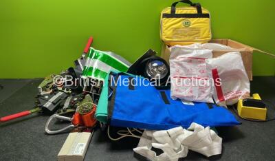 Mixed Lot Including 3 x Buckle Straps, 1 x Torch, 1 x N20 Hose, 1 x Nonin Pulse Oximeter, 1 x SP Services Strap Bag, 1 x Hoist Strap, 1 x Streamlight Vehicle Charger *Cut Cable-See Photo* 15 x Laerdal Resusci Anne Skillmeter Disposable Manikin Airways